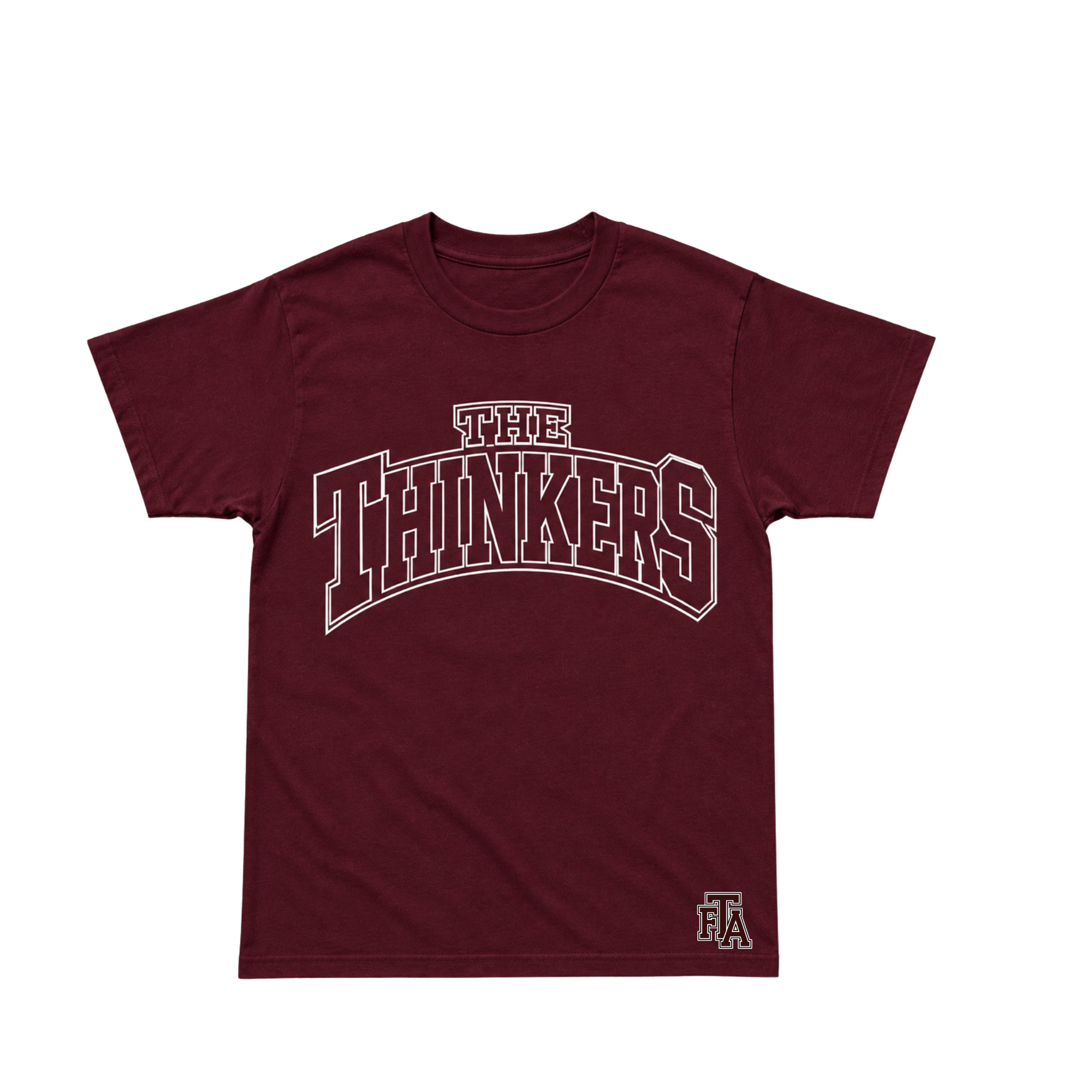The Thinkers Collegiate Tee — Burgundy